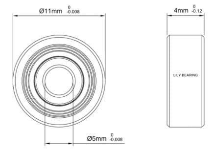 5x11x4 Bearing MR115-2RS