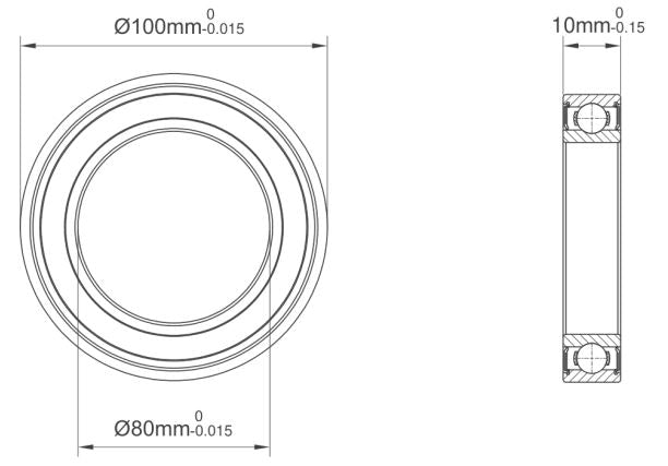 80x100x10 Bearing 6816-2RS