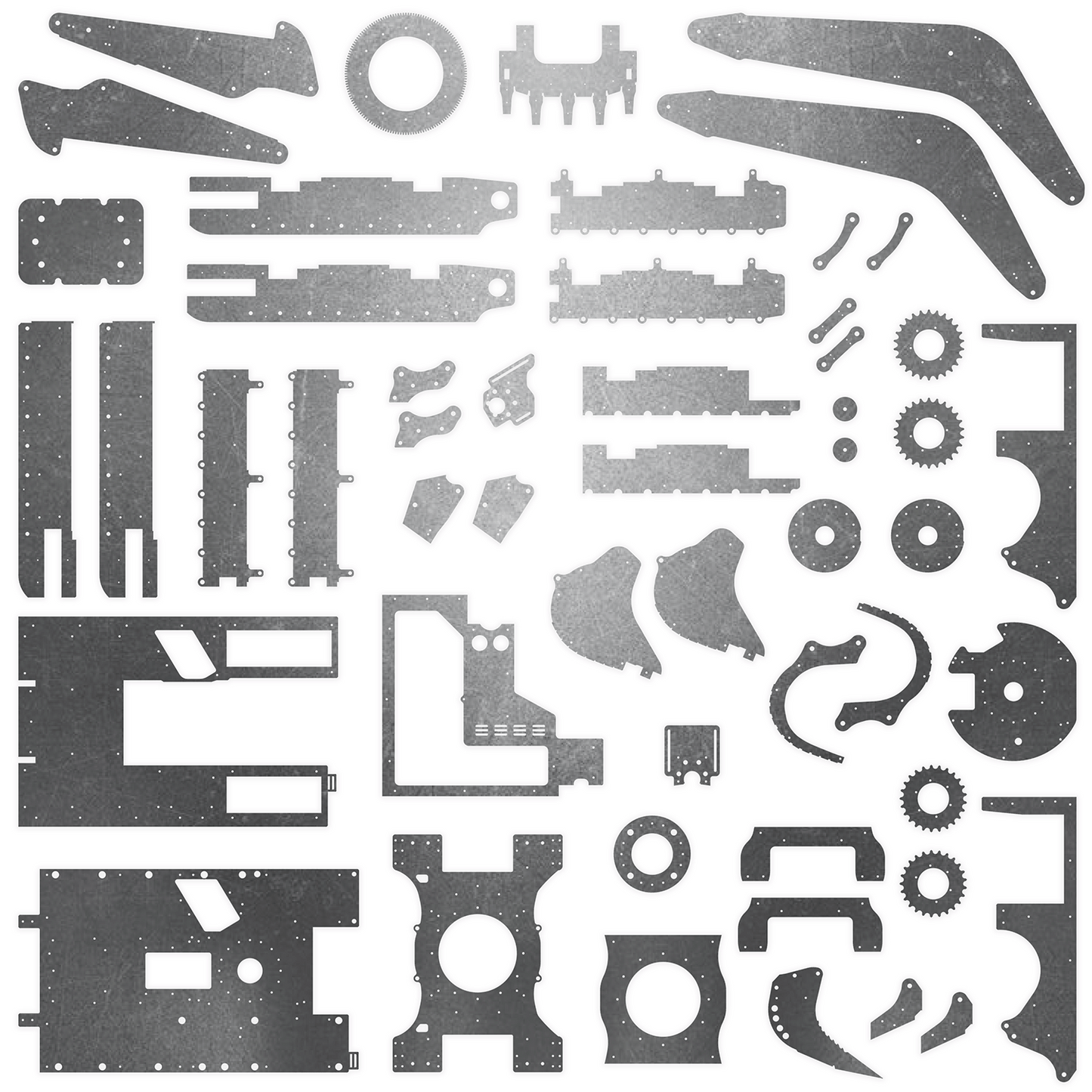 Vulpa H750E Excavator Steel Plate Set - Burnie222's 3D Printed 1/14 Model