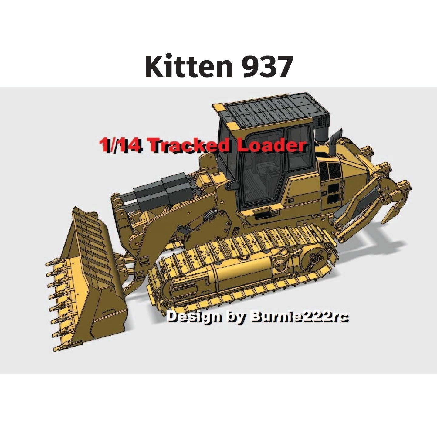Steel Plate Set for Burnie222's 3D Printed 1/14 Kitten 937 Tracked Loader