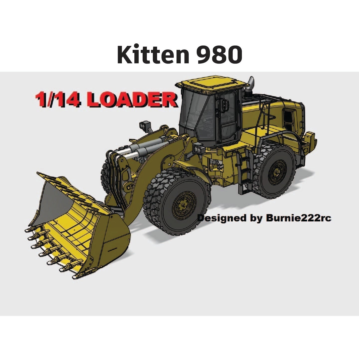 Kitten 980 Wheel Loader Steel Plate Set - Burnie222's 3D Printed 1/14 Model