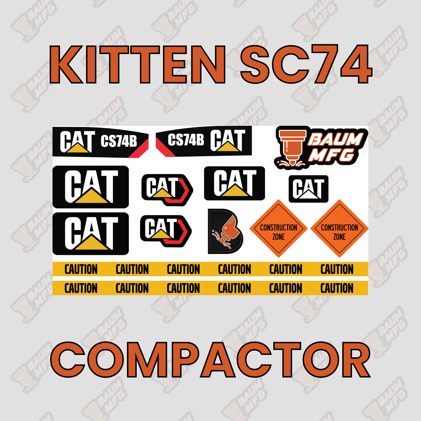 Sticker Set for Kitten SC74 Compactor - Burnie222's 3D 1/14 Model