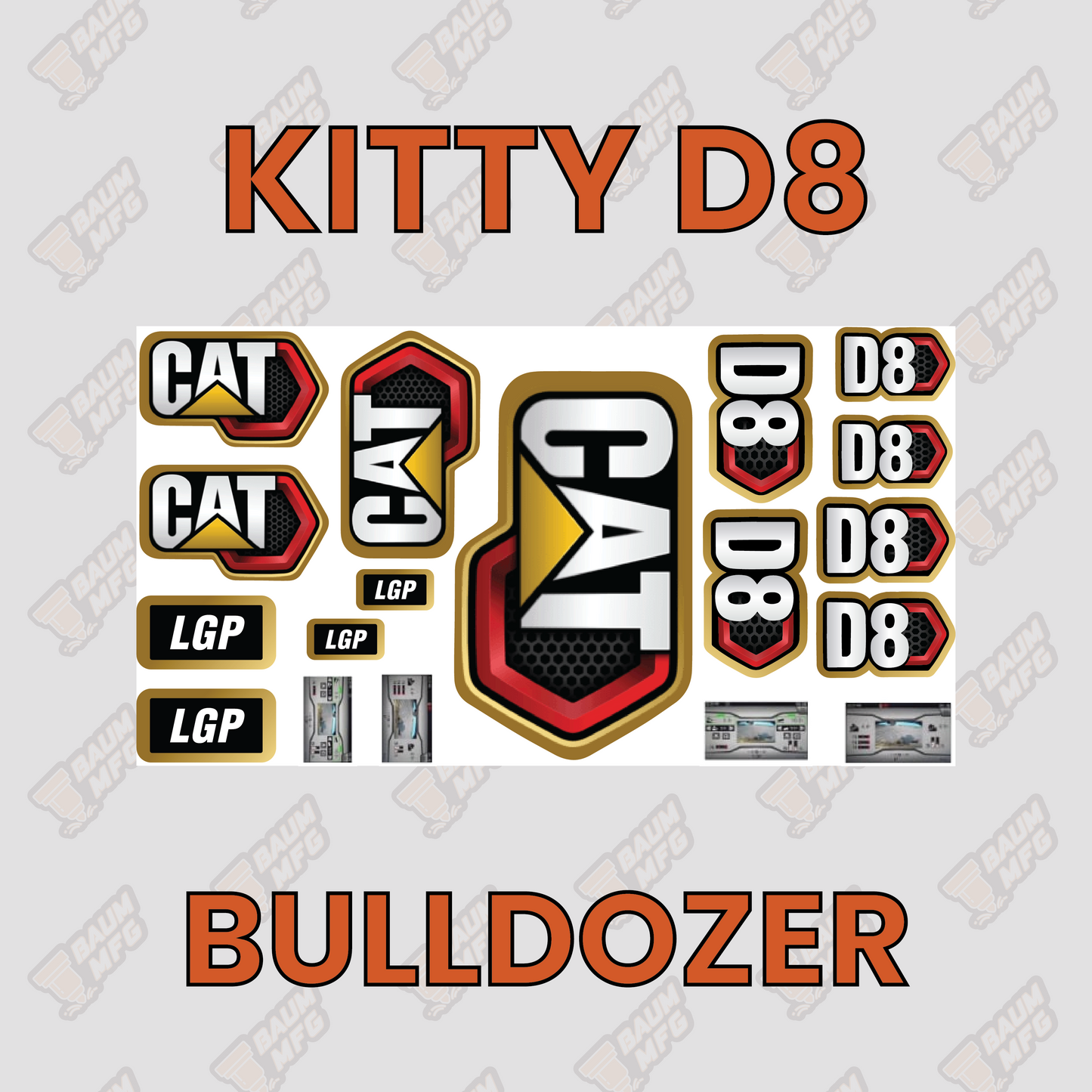 Sticker Set for D8 Dozer - 3D 1/14 Model