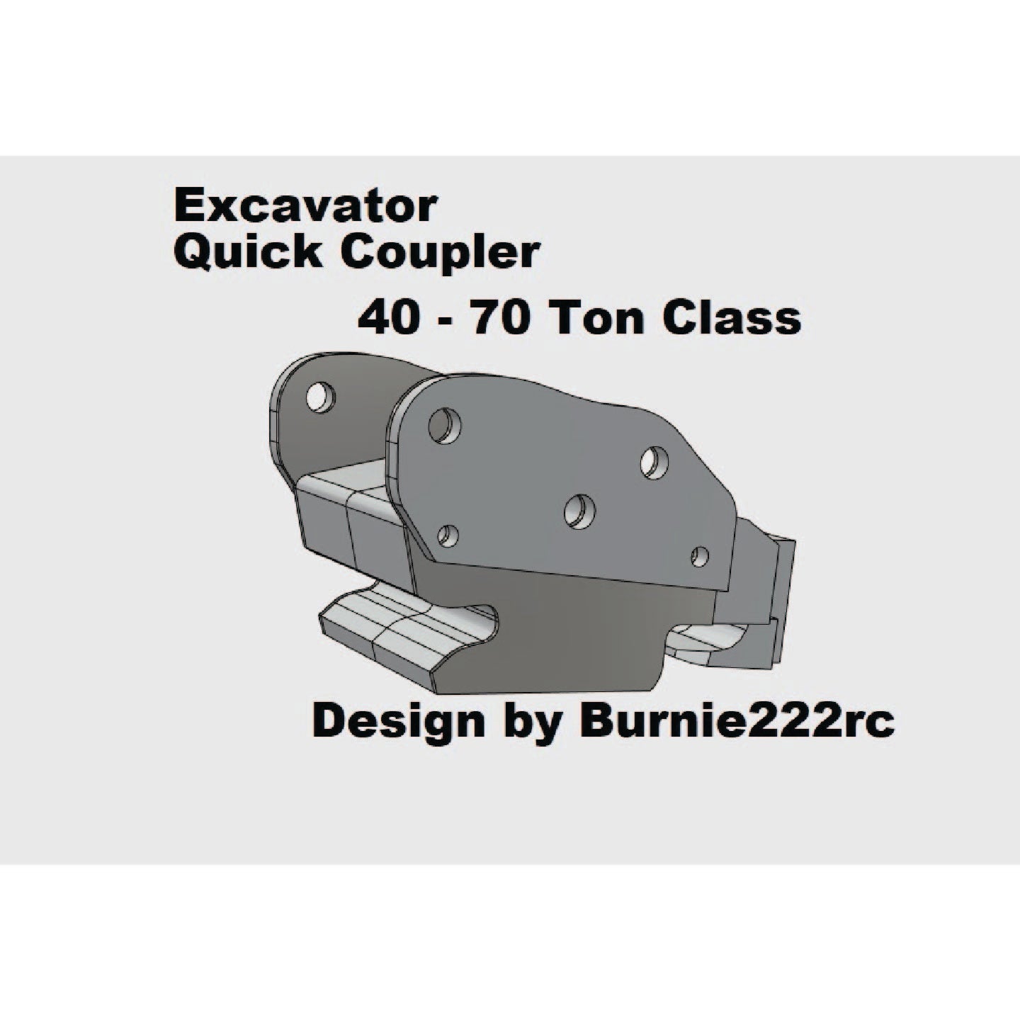 Steel Plate Set for Burnie222's 3D Printed 1/14 Quick Coupler 40 - 70 ton class