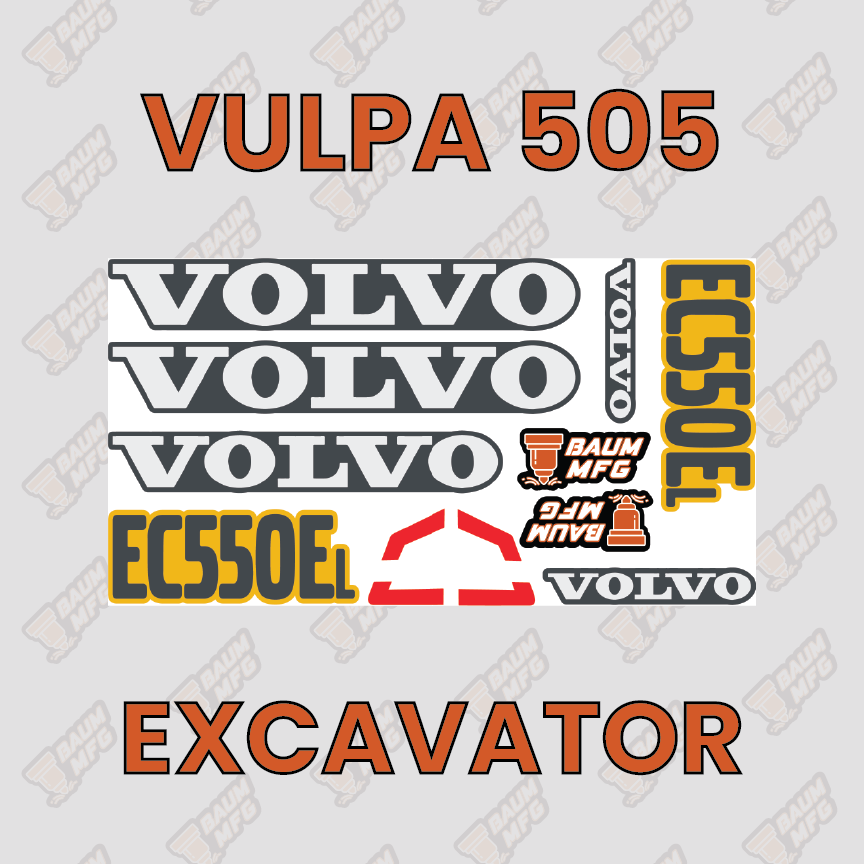 Sticker Set for Vulpa 505 Excavator - Burnie222's 3D 1/14 Model