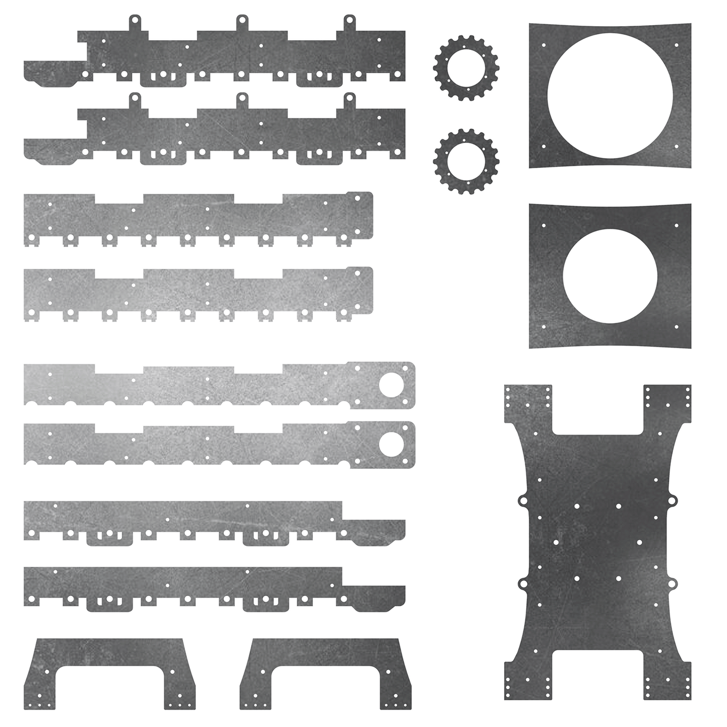 Vulpa 505 Excavator Undercarriage Upgrade Steel Plate Set - Burnie222's 3D Printed 1/14 Vulpa 505