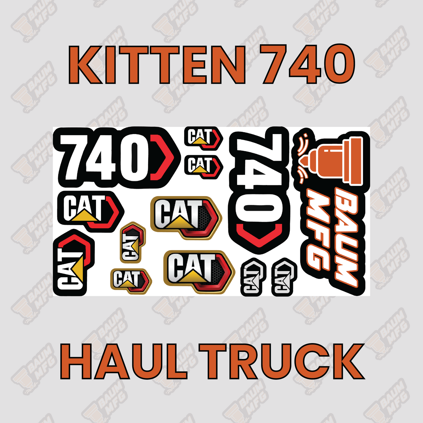 Sticker Set for Kitten 740 Articulating Haul Truck - Burnie222's 3D 1/14 Model