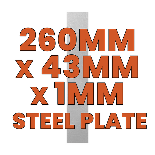 260mm x 43mm x 1mm Thick Steel Plate for Burnie222 Model Haul Trucks
