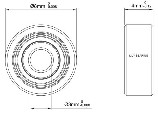 3x8x4 Bearing  693-ZZ