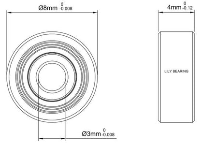 3x8x4 Bearing  693-ZZ