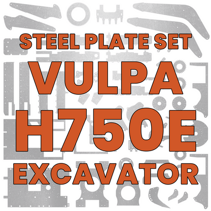 Vulpa H750E Excavator Steel Plate Set - Burnie222's 3D Printed 1/14 Model