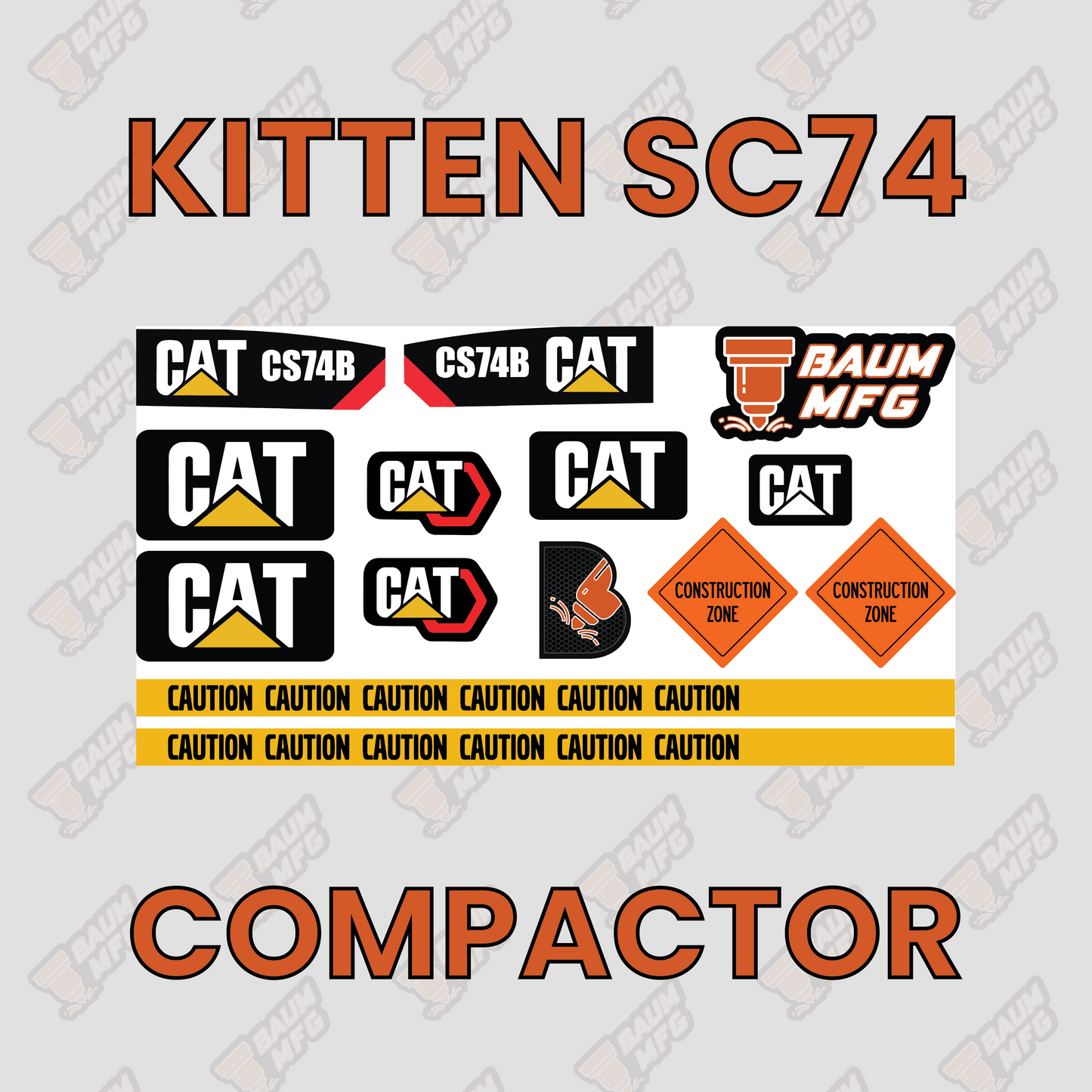 Sticker Set for Kitten SC74 Compactor - Burnie222's 3D 1/14 Model