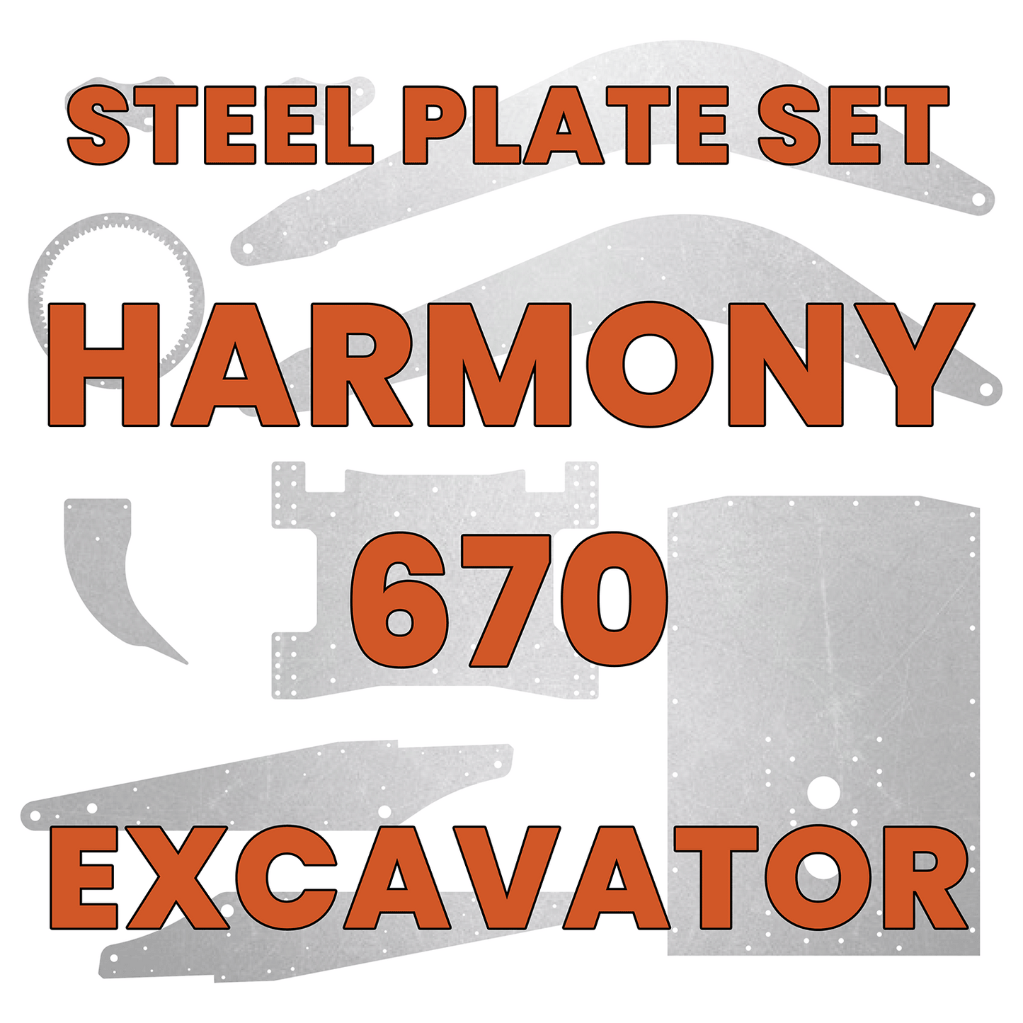 Harmony 670 Excavator Steel Plate Set - Lukas_Cajkar's 3D Printed 1/14 Model