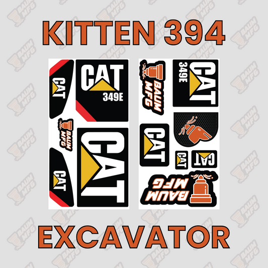 Sticker Set for Kitten 394 Excavator - Burnie222's 3D 1/14 Model