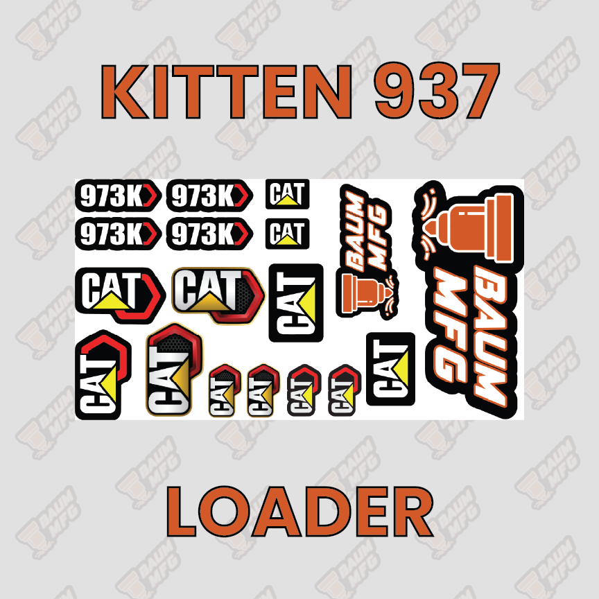 Sticker Set for Kitten 937 Tracked Loader - Burnie222's 3D 1/14 Model
