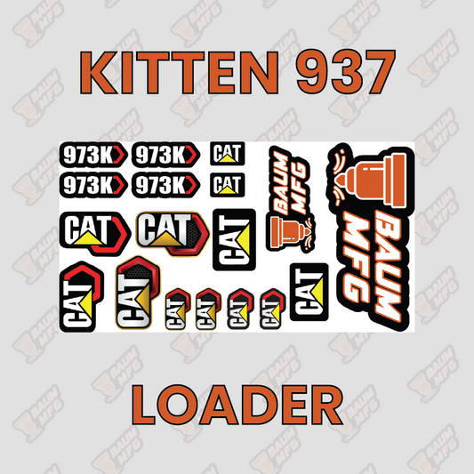 Sticker Set for Kitten 937 Tracked Loader - Burnie222's 3D 1/14 Model