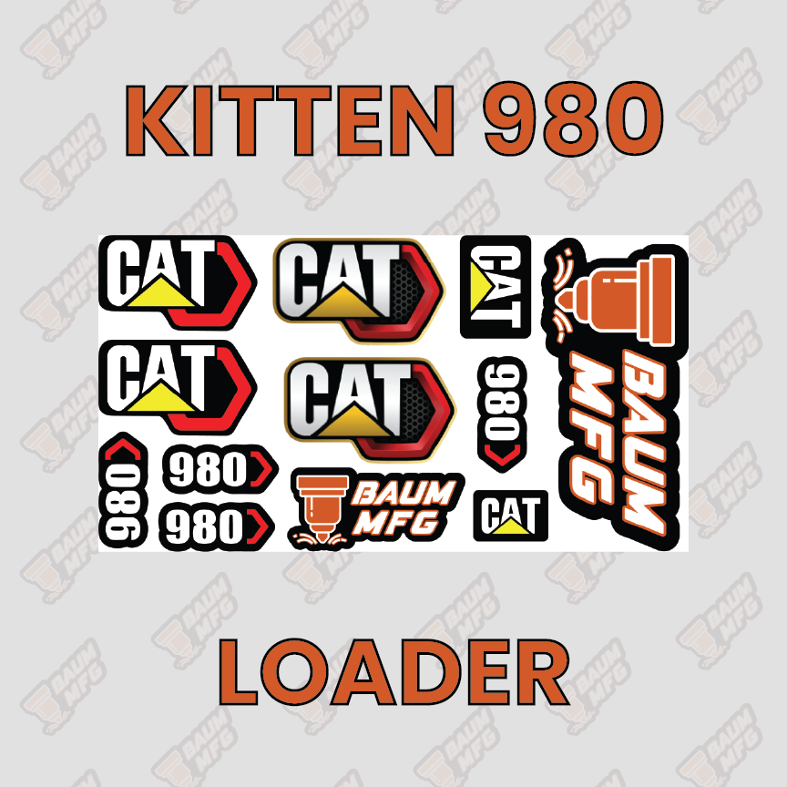 Sticker Set for Kitten 980 Wheel Loader - Burnie222's 3D 1/14 Model