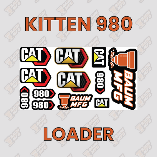 Sticker Set for Kitten 980 Wheel Loader - Burnie222's 3D 1/14 Model