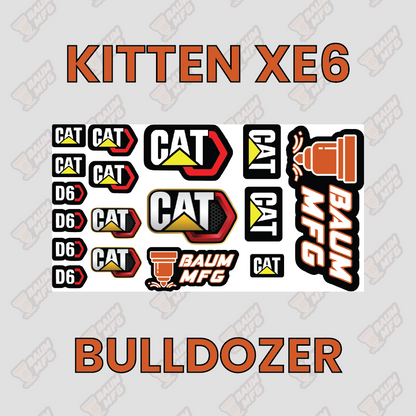 Sticker Set for Kitten XE6 Bulldozer - Burnie222's 3D 1/14 Model