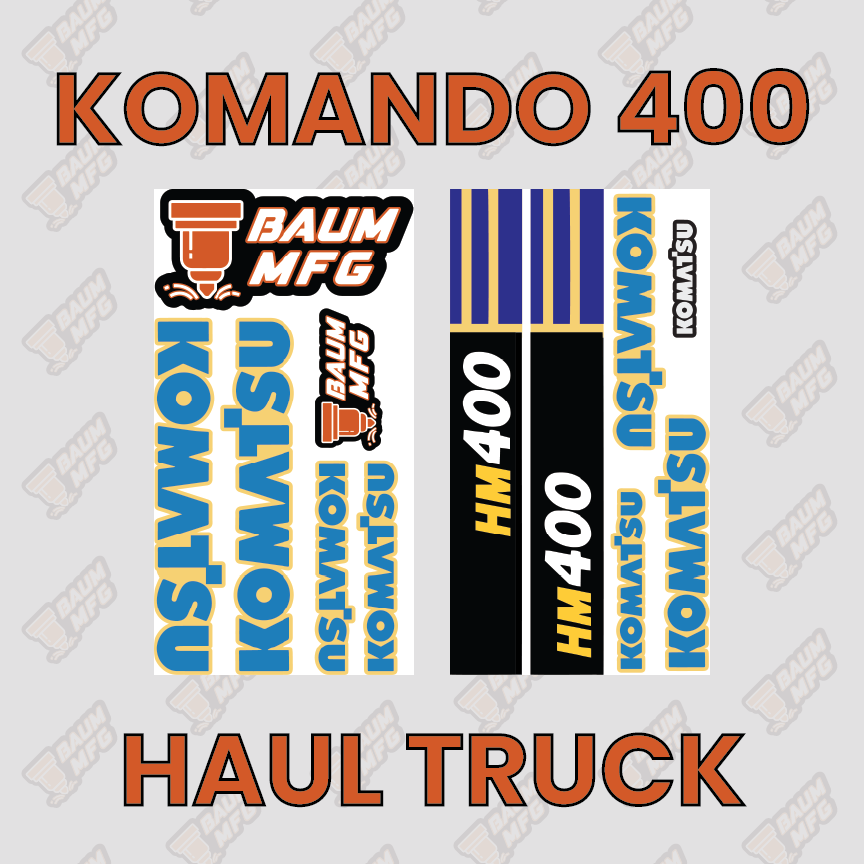 Sticker Set for Komando 400 Haul Truck - Burnie222's 3D 1/14 Model