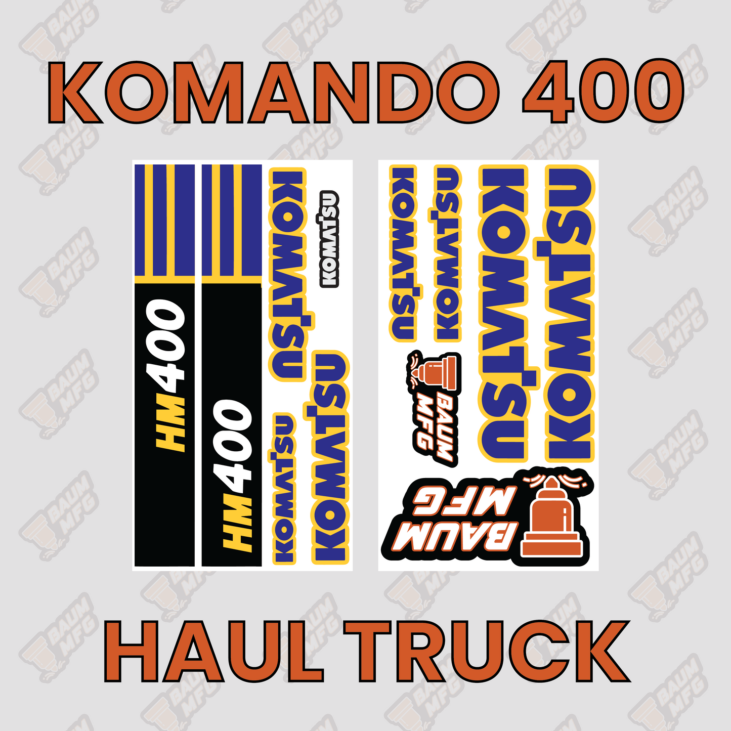 Sticker Set for Komando 400 Haul Truck - Burnie222's 3D 1/14 Model