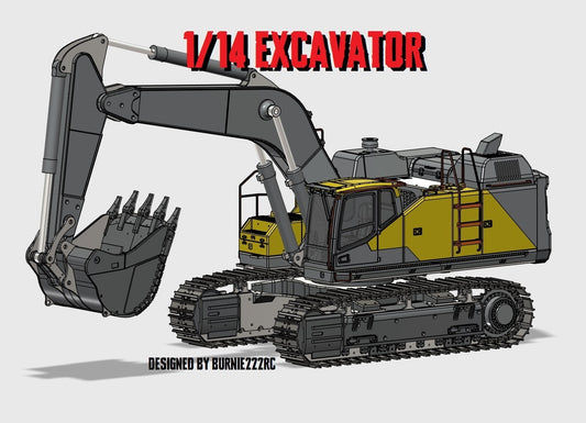 Vulpa H750E Excavator 3D PRINTED Parts Set - Burnie222's 3D Printed 1/14 Model