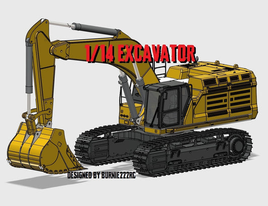 Kitten 374 NG3-74H Excavator 3D PRINTED Parts Set - Burnie222's 3D Printed 1/14 Model