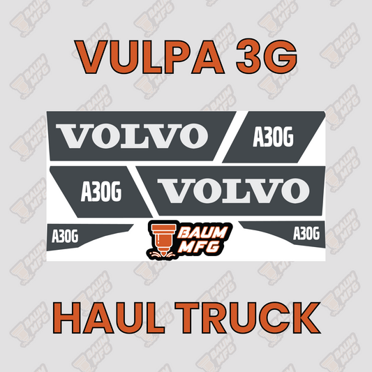 Sticker Set for Vulpa 3G Articulating Haul Truck - Burnie222's 3D 1/14 Model