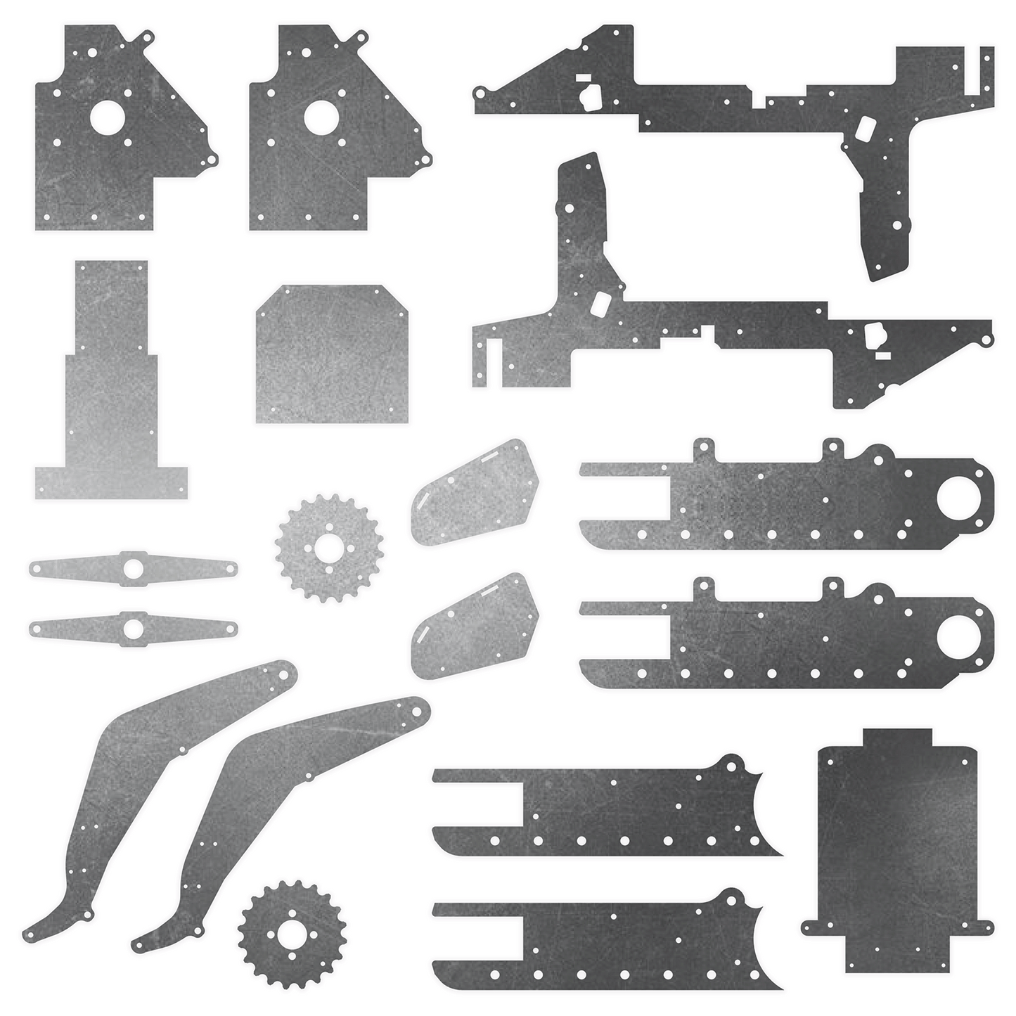 Kitten 937 Tracked Loader Steel Plate Set - Burnie222's 3D Printed 1/14 Model