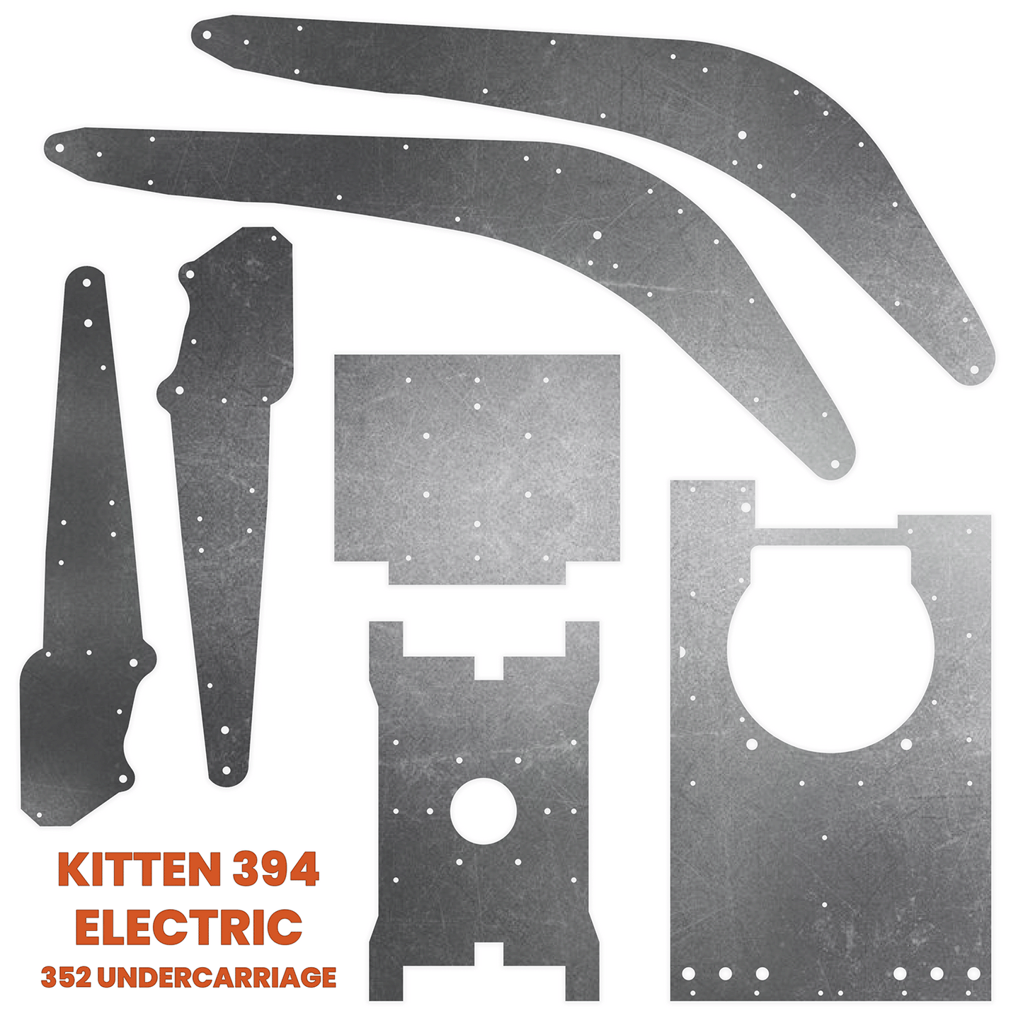 Kitten 394 Excavator Steel Plate Set - Burnie222's 3D Printed 1/14 Model