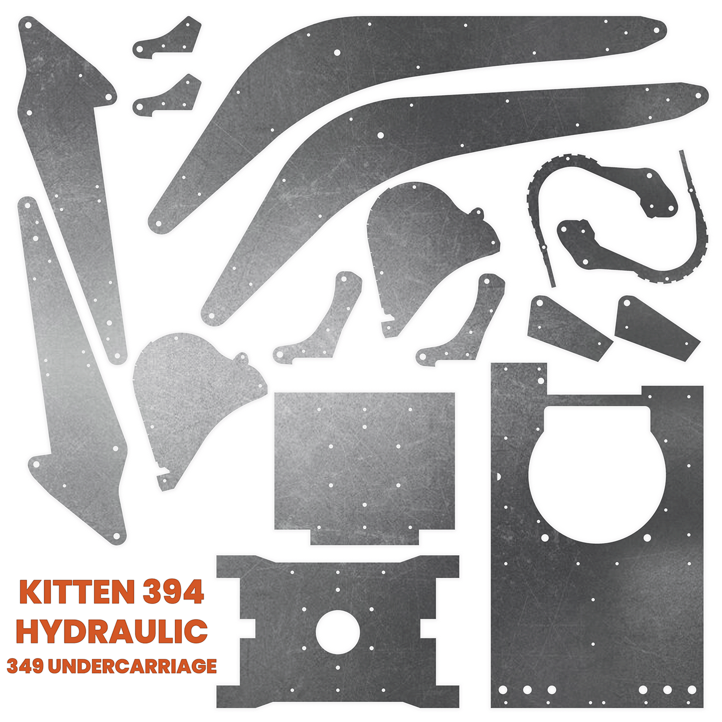 Kitten 394 Excavator Steel Plate Set - Burnie222's 3D Printed 1/14 Model