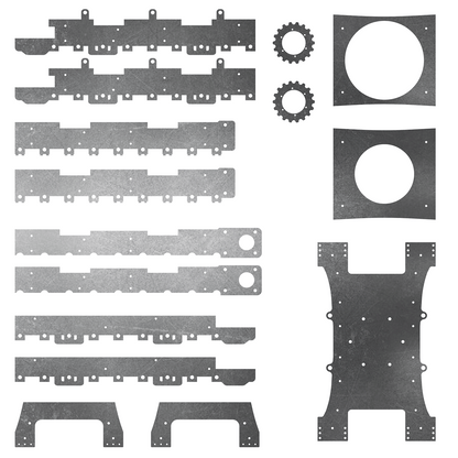 Vulpa 505 Excavator Undercarriage Upgrade Steel Plate Set - Burnie222's 3D Printed 1/14 Vulpa 505