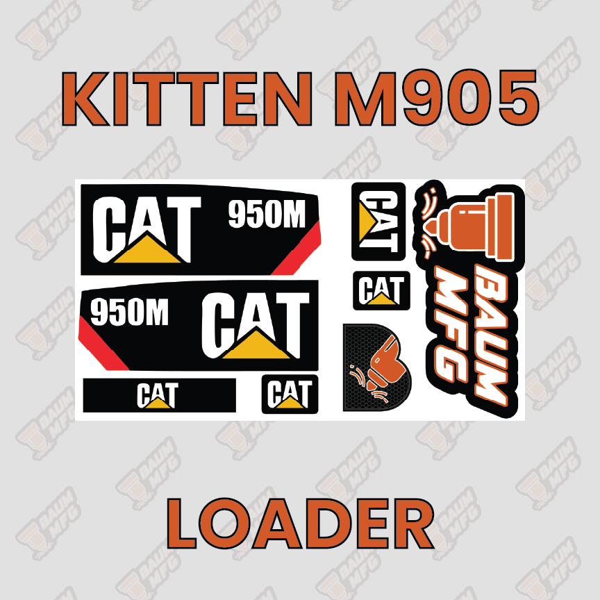 Sticker Set for Kitten M905 Wheel Loader - Burnie222's 3D 1/14 Model