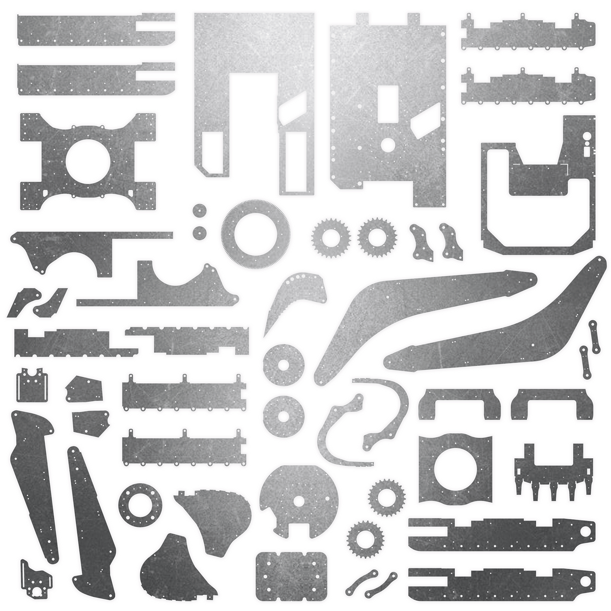 Kitten 374 NG3-74H Excavator Steel Plate Set - Burnie222's 3D Printed 1/14 Model