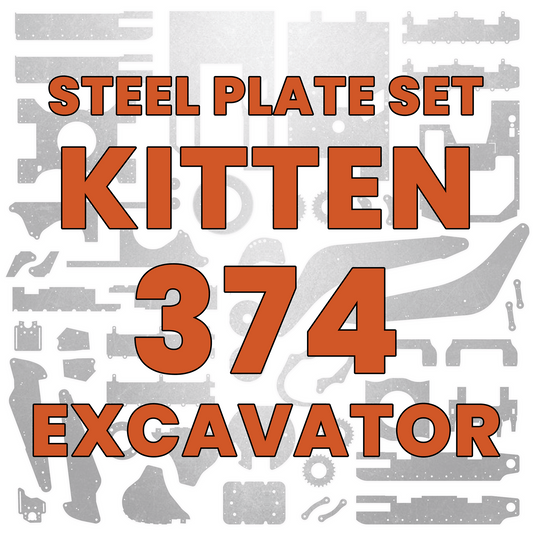 Kitten 374 Excavator Steel Plate Set - Burnie222's 3D Printed 1/14 Model