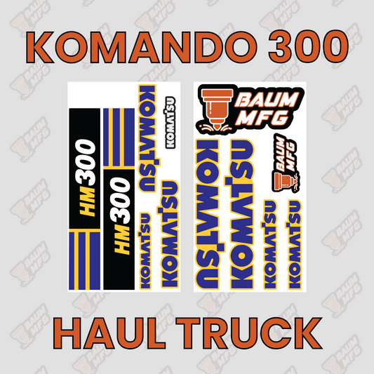 Sticker Set for Komando 300 Articulating Haul Truck - Burnie222's 3D 1/14 Model
