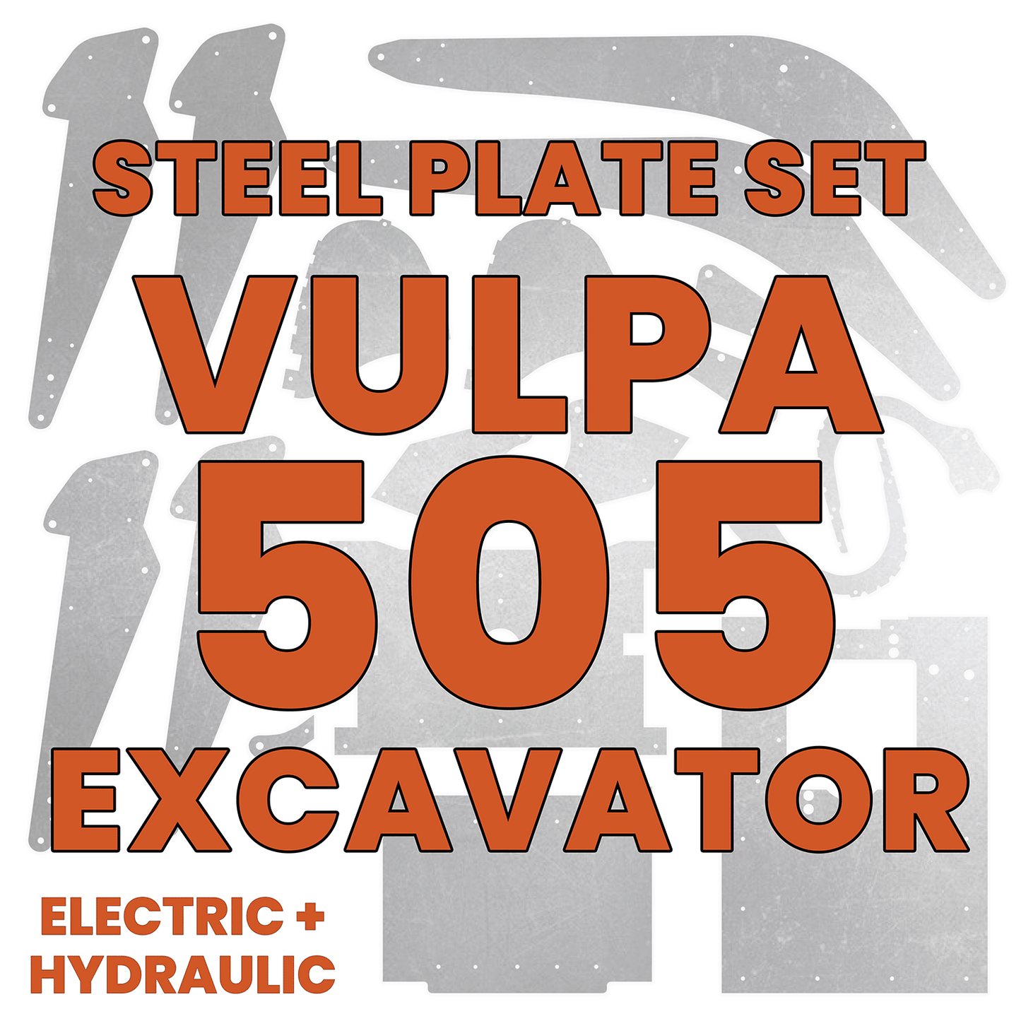 Vulpa 505 Excavator Steel Plate Set - Burnie222's 3D Printed 1/14 Model